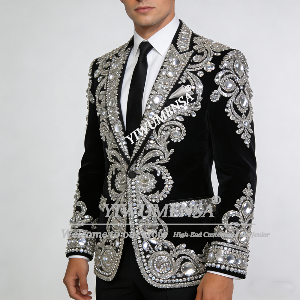 Men'S Formal Attire - Exclusive Rhinestones Beaded Men's Suit Attire