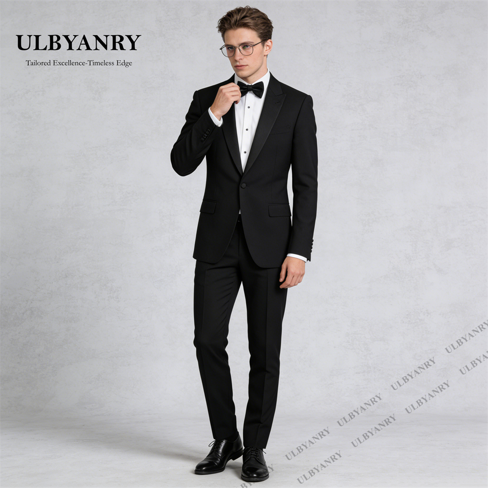 Men'S Formal Attire - ULBYANRY Classic Black Tie Party Suit
