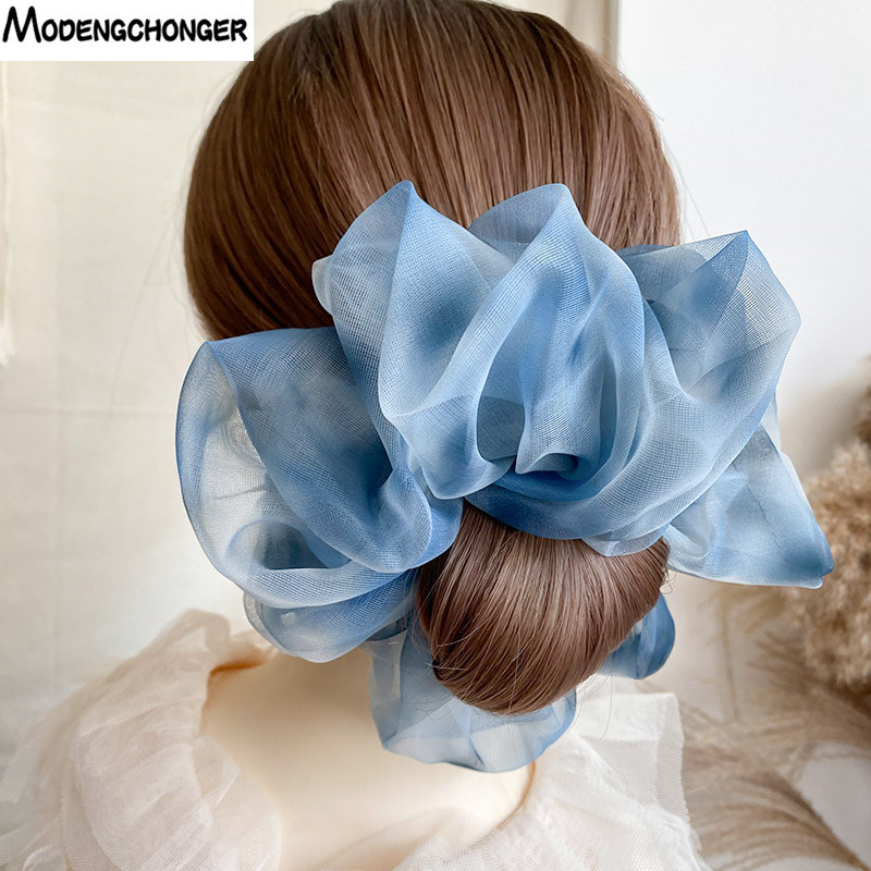 Satin Bow Tie - 1PC Spring Summer Net Yarn Hair