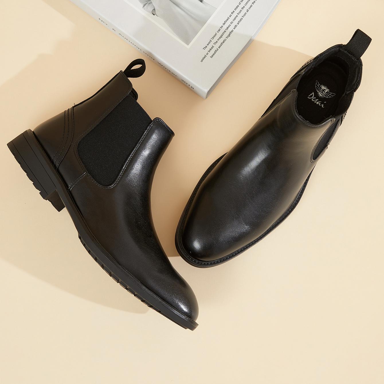 Men Leather Chelsea Boots Slip - Men'S Formal Wear For Office 리뷰 및 가격