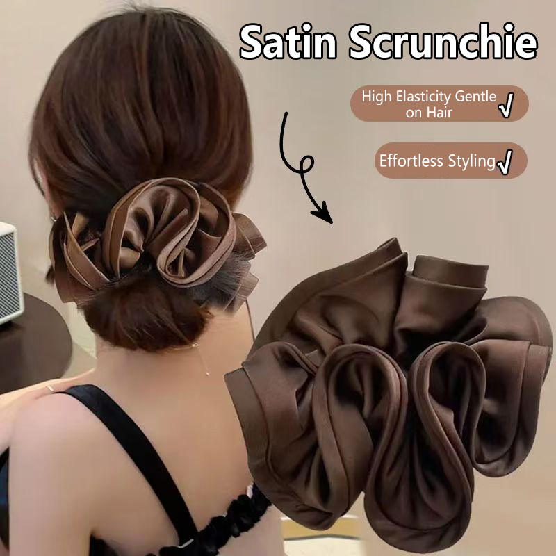Korean Satin Scrunchies Elasti - Satin Bow Tie 리뷰 및 가격
