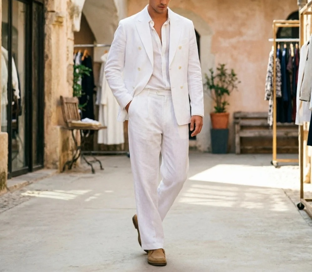 Sage Green Linen Men Suits Rel - Men'S Relaxed Formal Wear 리뷰 및 가격