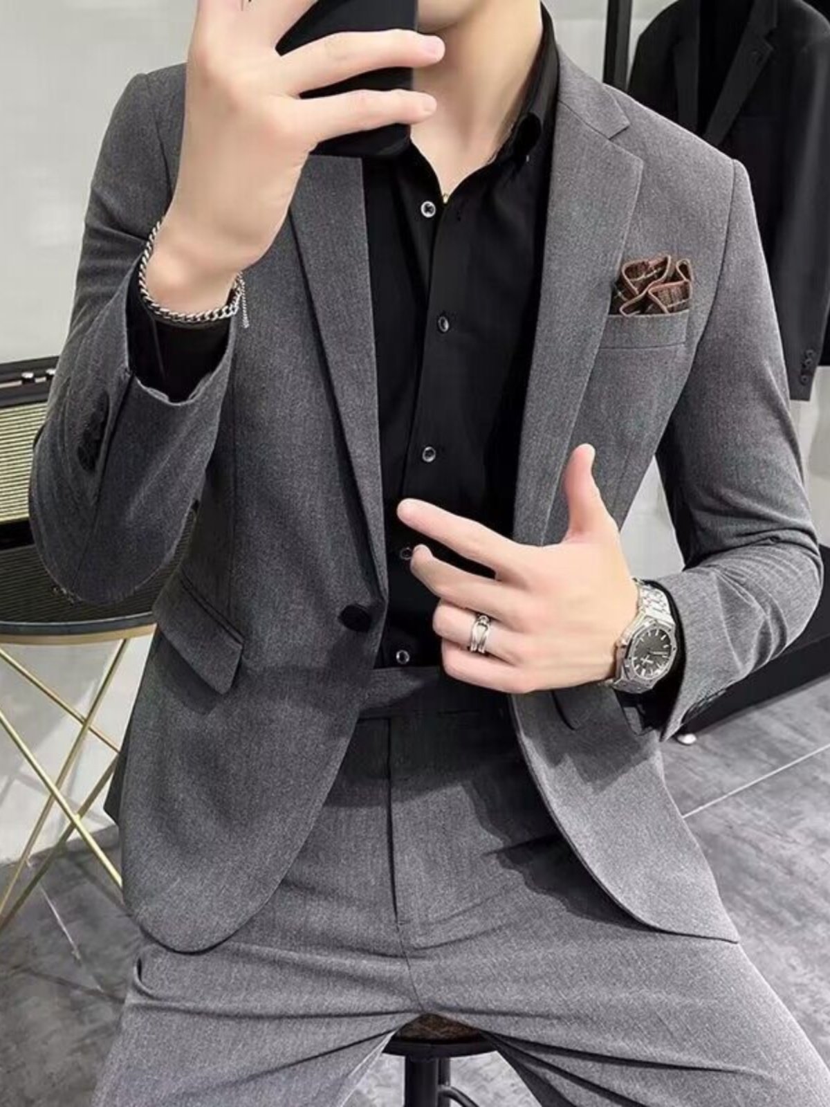 Busin Casual Slim Fit Tee Piec - Men'S Urban Formal Wear 리뷰 및 가격