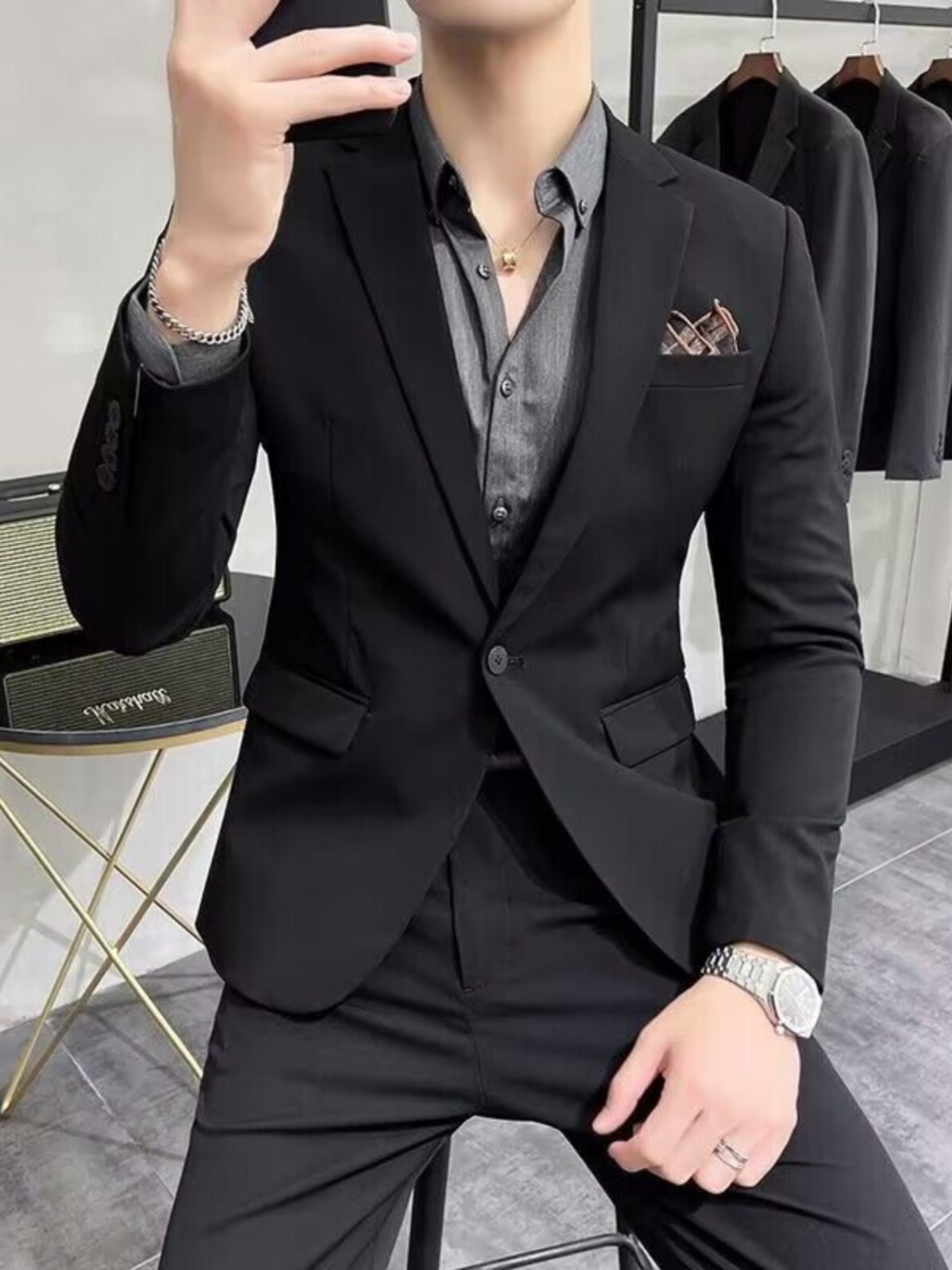Busin Casual Slim Fit Tee Piec - Men'S Urban Formal Wear 리뷰 및 가격