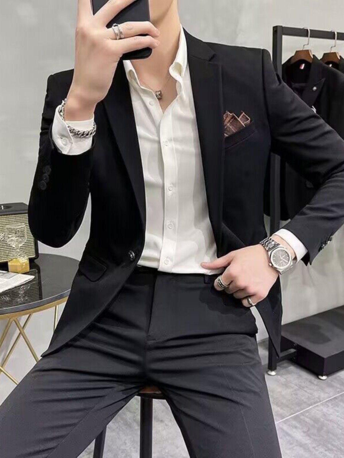Busin Casual Slim Fit Tee Piec - Men'S Urban Formal Wear 리뷰 및 가격