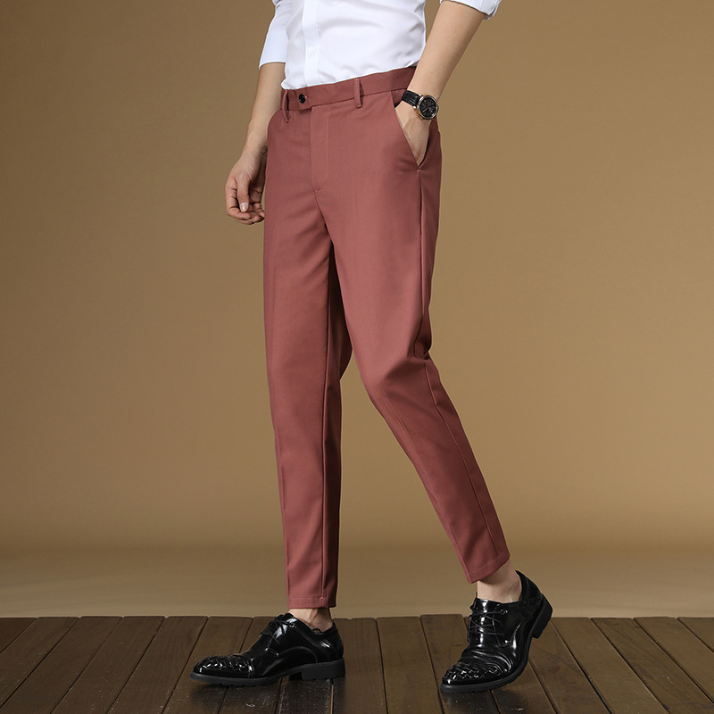 Summer Suit Pants Men Red Blac - Men'S Formal Wear For Office 리뷰 및 가격