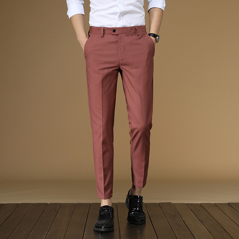 Summer Suit Pants Men Red Blac - Men'S Formal Wear For Office 리뷰 및 가격