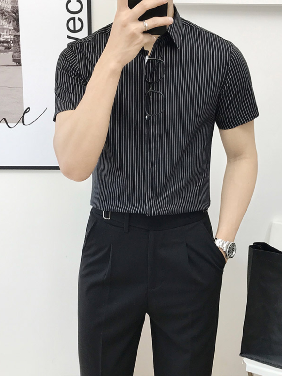Slim Fit Striped ort Sve irt f - Men'S Urban Formal Wear 리뷰 및 가격