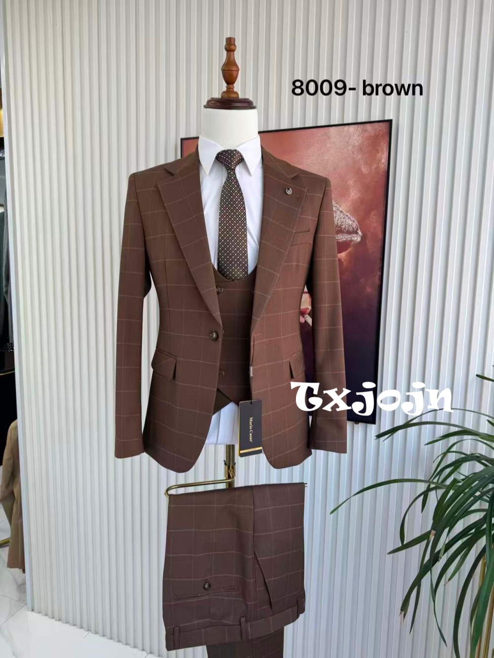 Men's Plaid Tuxedo 3 Pieces Ja - Men'S Formal Wear For Office 리뷰 및 가격