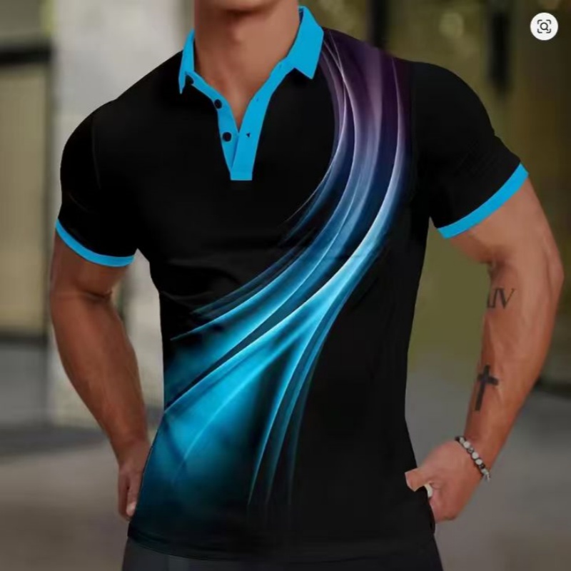 2025 Men's Geometric Golf Shir - Men Formal Wear Top 리뷰 및 가격
