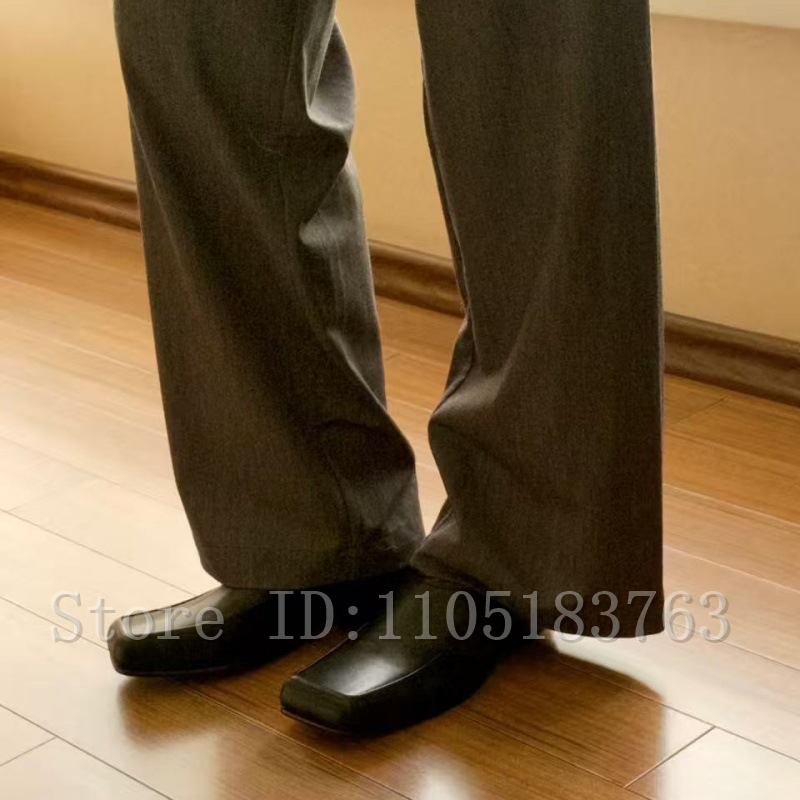 Men's Black Leather Square Toe - Formal Men Daily Wear Footwear 리뷰 및 가격