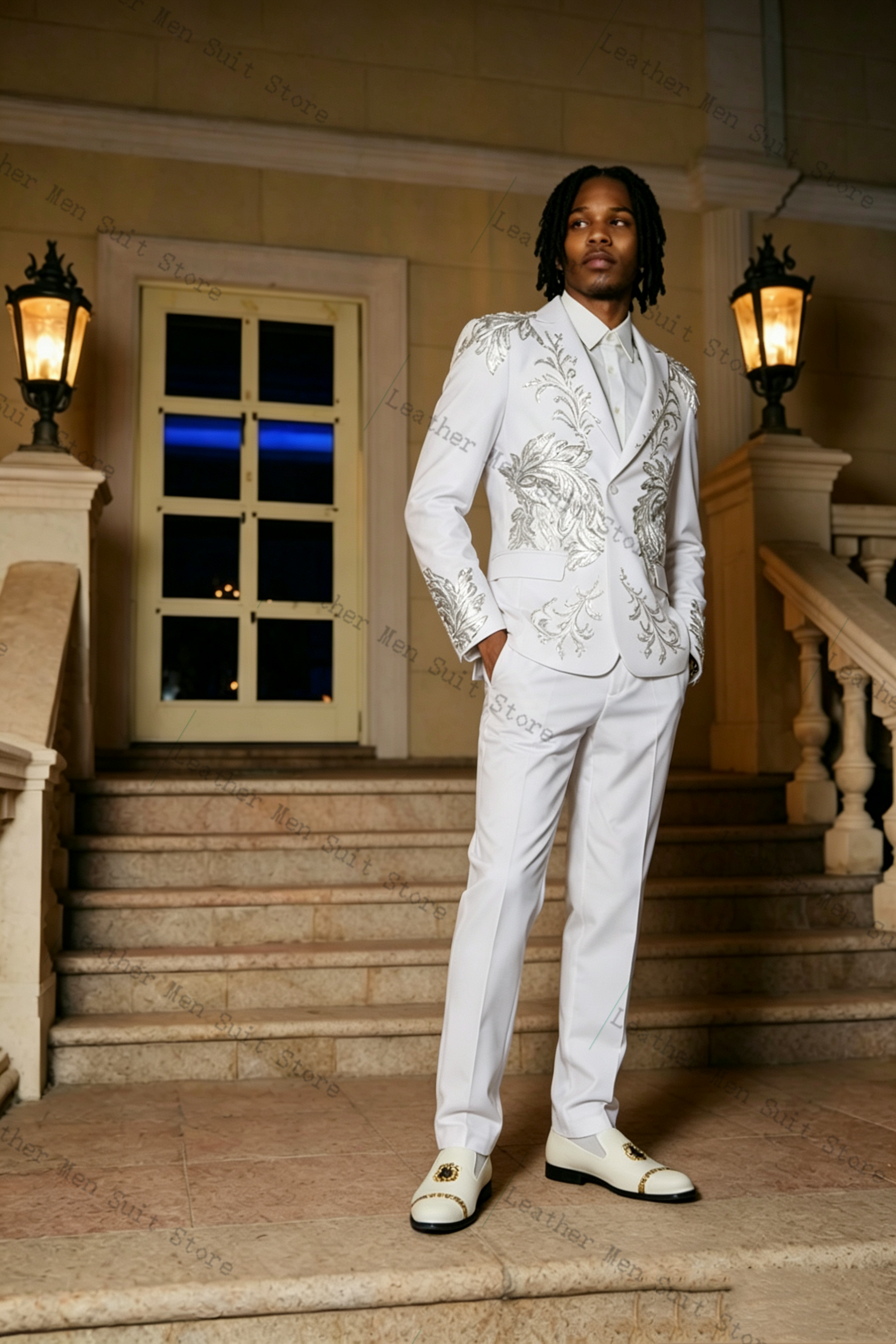White Groom Men Suit Set 2 Pcs - Men'S Formal Wear For Office 리뷰 및 가격