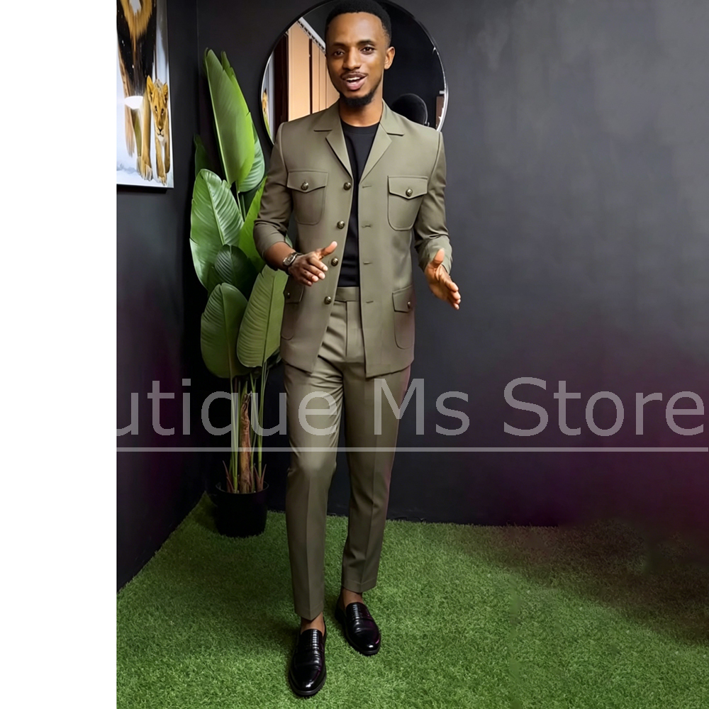 Men Safari Suit Two Piece Set  - Men'S Formal Wear For Office 리뷰 및 가격