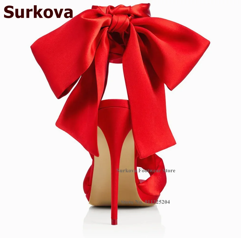Surkova Hot Red Satin Fabric B - Satin Bow Tie 리뷰 및 가격