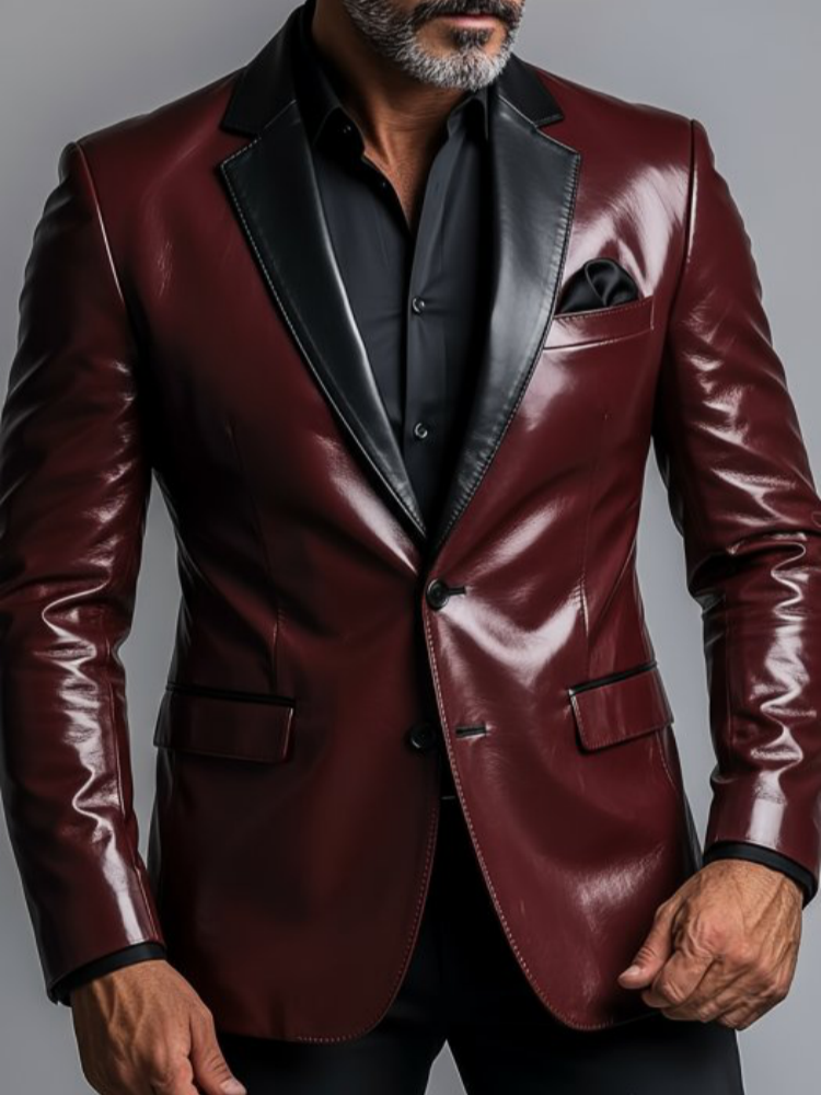 Men's PU Leather Blazer Single - Men'S Formal Wear For Office 리뷰 및 가격