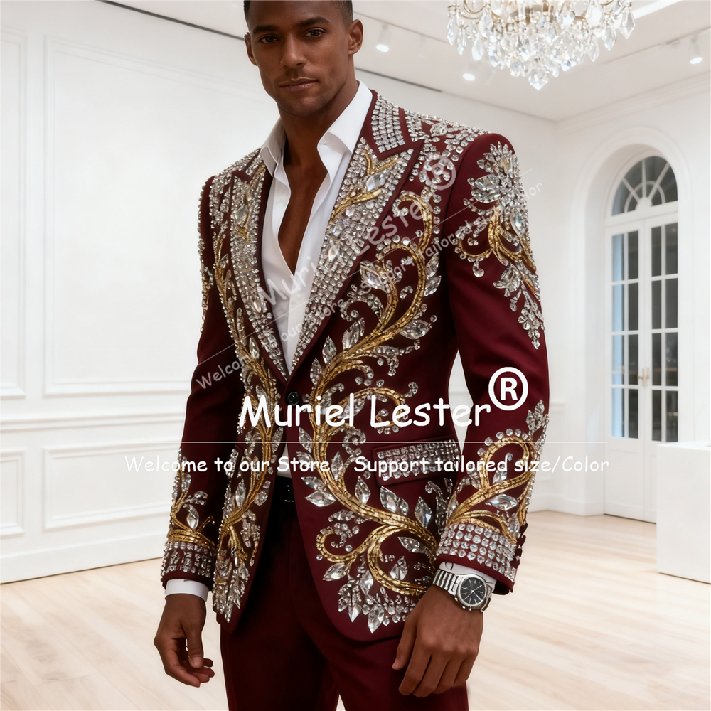 Diamond Beaded Stones Suit For - Men'S Formal Attire 리뷰 및 가격