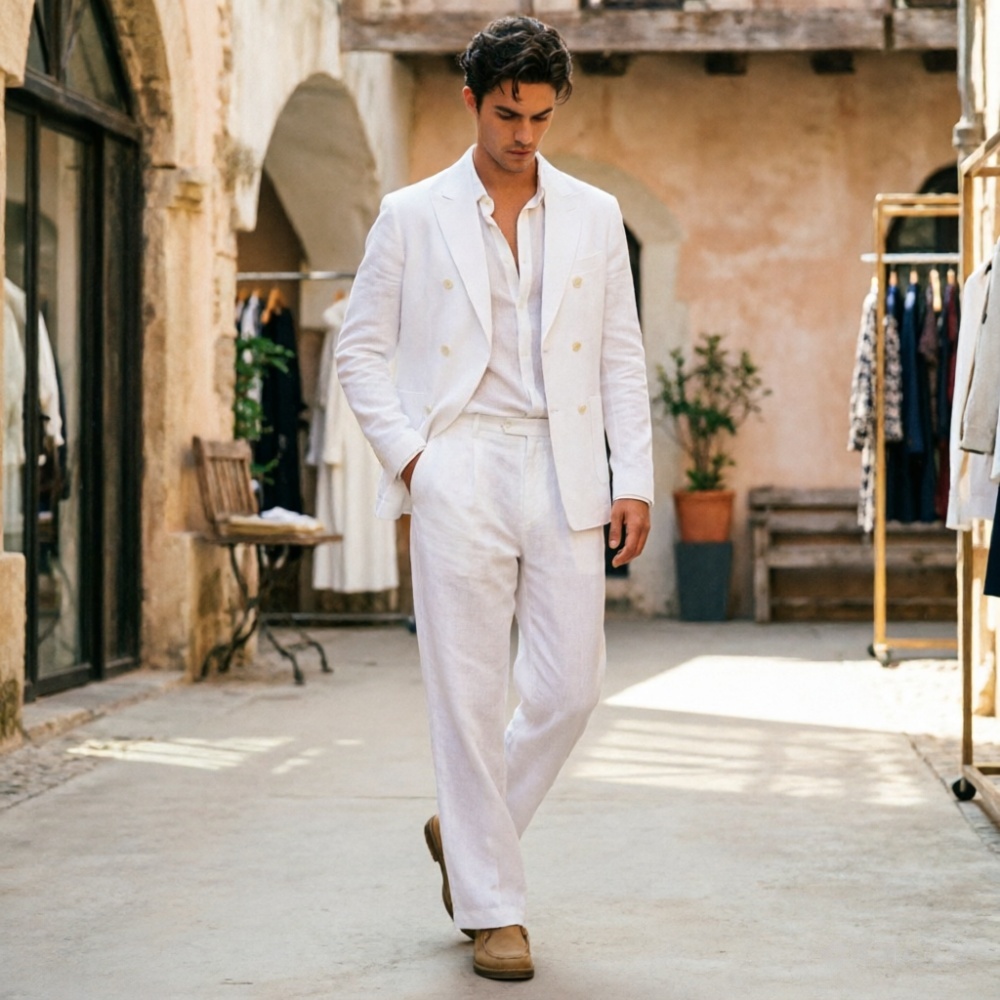 Sage Green Linen Men Suits Rel - Men'S Relaxed Formal Wear 리뷰 및 가격
