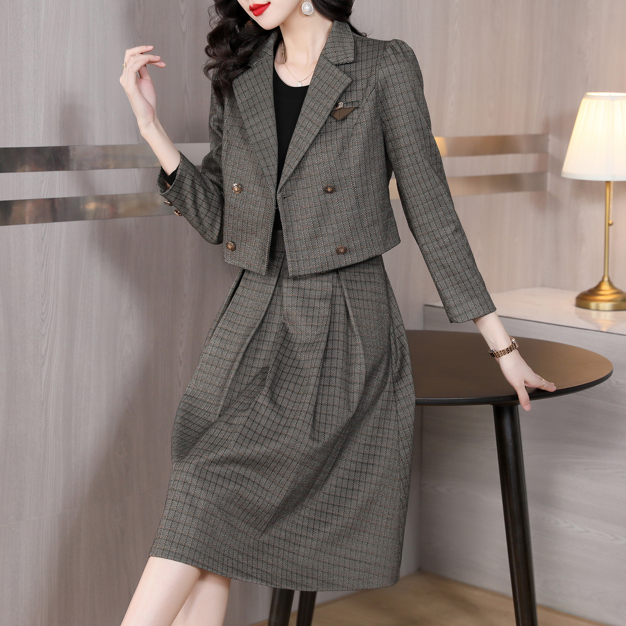 2024 Autumn Female Two Piece W - Wool Suit Jacket 리뷰 및 가격